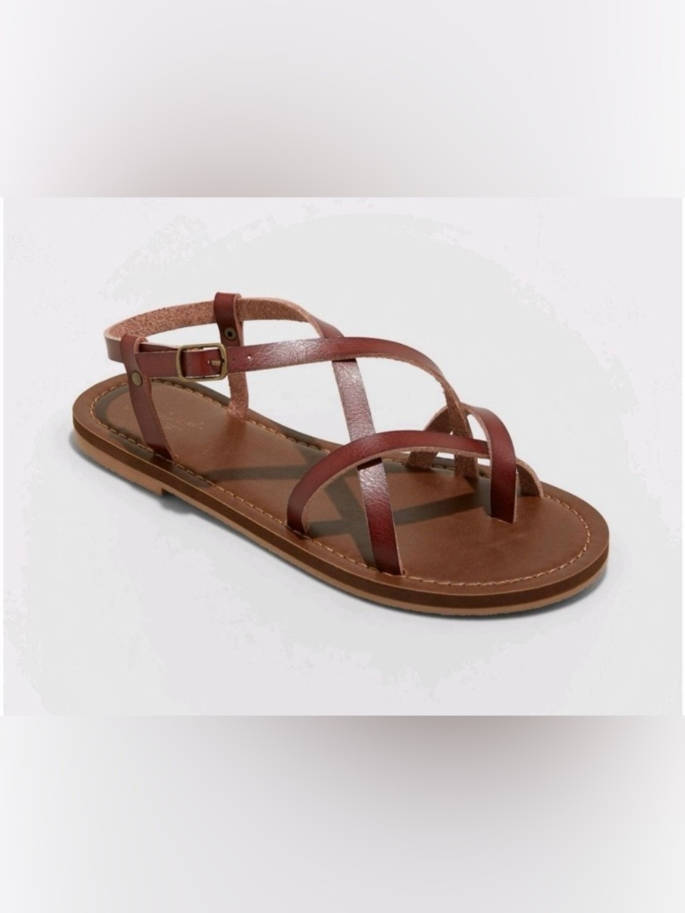 Universal Thread Brown Leather Strappy Sandal